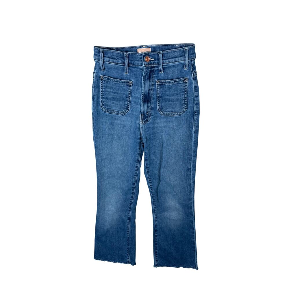 MOTHER Jeans Hustler Ankle Crop Flare Jeans Pocket 24